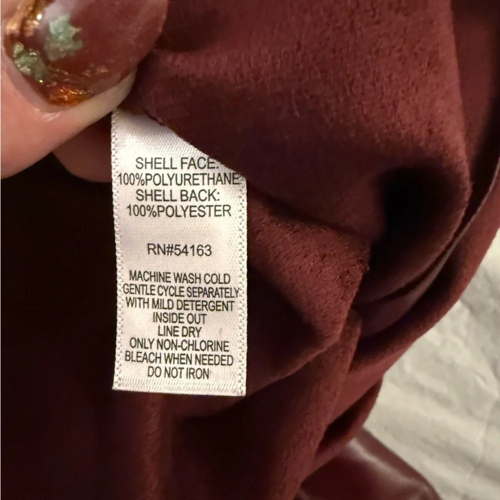 Marc New York Chic Maroon‎ Leather Pencil Skirt